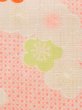 Photo6: M1215K Vintage Japanese women Pale Vivid Coral JUBAN undergarment / Mousseline. UME plum bloom,   (Grade C) (6)