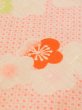 Photo10: M1215K Vintage Japanese women Pale Vivid Coral JUBAN undergarment / Mousseline. UME plum bloom,   (Grade C) (10)