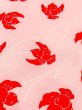 Photo8: M1215L Vintage Japanese women   Pink JUBAN undergarment / Synthetic. Grass,   (Grade C) (8)