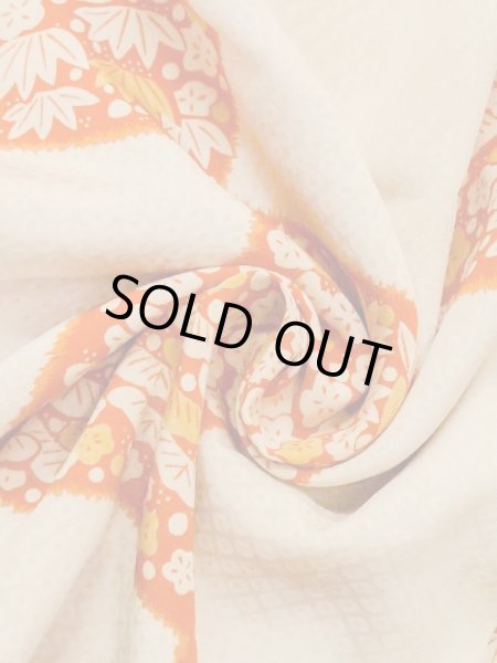 Photo11: M1215M Antique Japanese women   Ivory JUBAN undergarment / Silk. UME plum bloom,   (Grade C) (11)