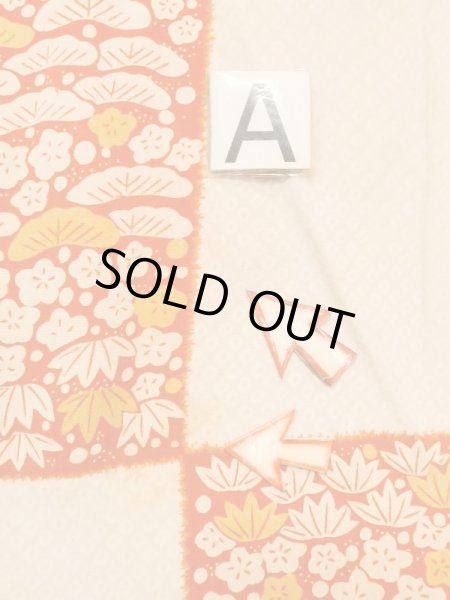 Photo14: M1215M Antique Japanese women   Ivory JUBAN undergarment / Silk. UME plum bloom,   (Grade C) (14)