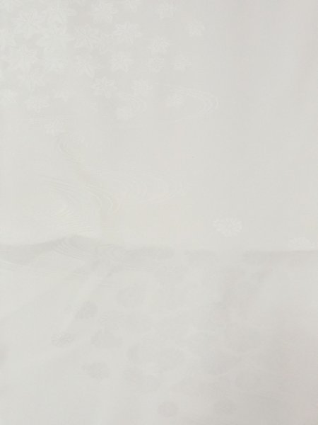 Photo3: M1215O Vintage Japanese women   White JUBAN undergarment / Synthetic.    (Grade C) (3)