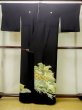 Photo2: M1215T Vintage Japanese women   Black TOMESODE formal / Silk. Chrysanthemum,   (Grade C) (2)