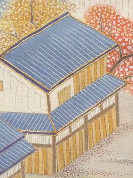 Photo10: M1215U Vintage Japanese women   Black TOMESODE formal / Silk. Pine tree/branch/needle,   (Grade C) (10)