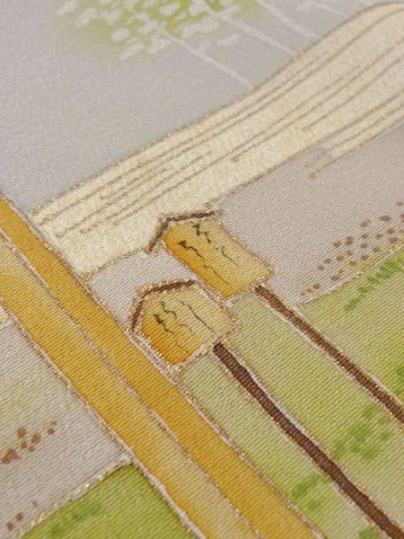 Photo11: M1215U Vintage Japanese women   Black TOMESODE formal / Silk. Pine tree/branch/needle,   (Grade C) (11)