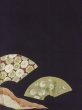 Photo6: M1215V Vintage Japanese women   Black TOMESODE formal / Silk. Chrysanthemum,   (Grade C) (6)
