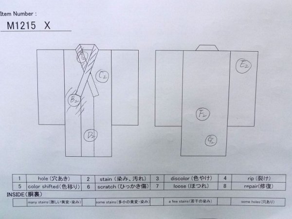Photo15: M1215X Vintage Japanese women   Black TOMESODE formal / Silk. Chrysanthemum, Aging deterioration. There is an impression from use.  (Grade C) (15)