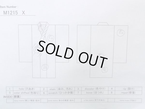 Photo15: M1215X Vintage Japanese women   Black TOMESODE formal / Silk. Chrysanthemum, Aging deterioration. There is an impression from use.  (Grade C) (15)
