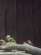 Photo5: M1215Y Vintage Japanese women   Black TOMESODE formal / Silk. Pine tree/branch/needle,   (Grade C) (5)