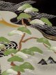 Photo7: M1215Y Vintage Japanese women   Black TOMESODE formal / Silk. Pine tree/branch/needle,   (Grade C) (7)