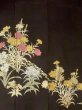 Photo5: M1216B Vintage Japanese women   Black TOMESODE formal / Silk. Flower,   (Grade C) (5)