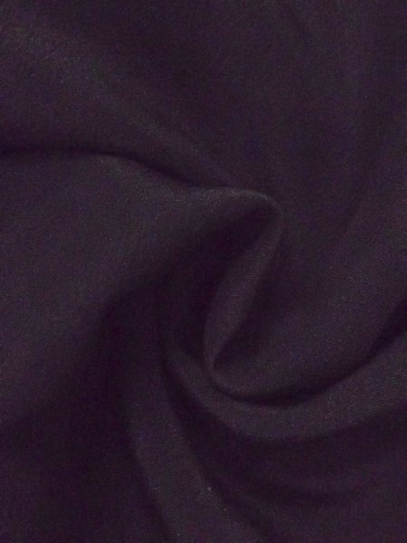 Photo13: M1216C Vintage Japanese women   Black TOMESODE formal / Synthetic. UME plum bloom,   (Grade C) (13)