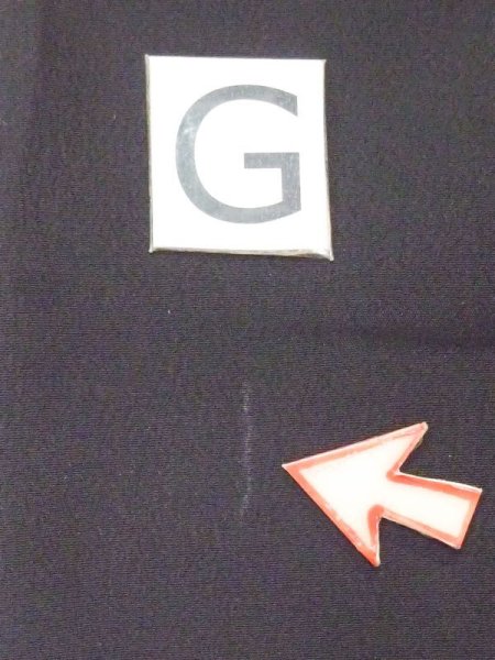 Photo22: M1216C Vintage Japanese women   Black TOMESODE formal / Synthetic. UME plum bloom,   (Grade C) (22)