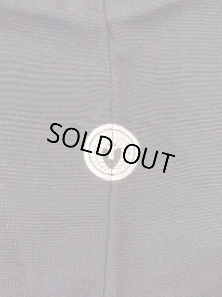 Photo4: M1228A Antique Japanese women   Black TOMESODE formal / Silk. Chrysanthemum,   (Grade C) (4)