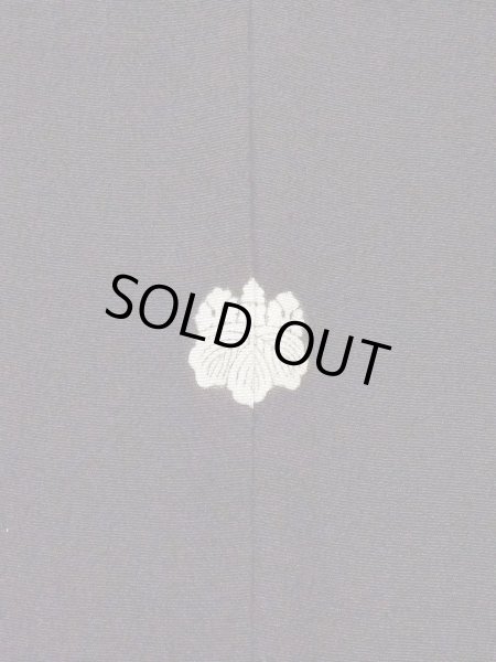 Photo4: M1228B Vintage Japanese women   Black TOMESODE formal / Silk. Chrysanthemum,   (Grade C) (4)