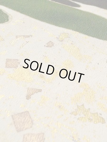 Photo13: M1228B Vintage Japanese women   Black TOMESODE formal / Silk. Chrysanthemum,   (Grade C) (13)