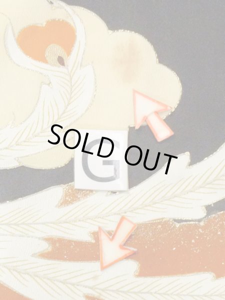 Photo23: M1228B Vintage Japanese women   Black TOMESODE formal / Silk. Chrysanthemum,   (Grade C) (23)