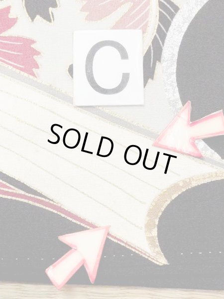 Photo20: M1228D Vintage Japanese women   Black TOMESODE formal / Silk. Chinese flower, Aging deterioration.  (Grade C) (20)