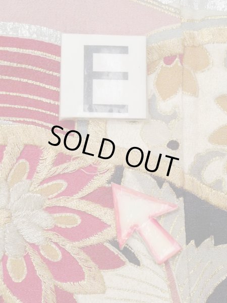 Photo22: M1228D Vintage Japanese women   Black TOMESODE formal / Silk. Chinese flower, Aging deterioration.  (Grade C) (22)