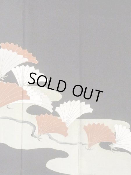 Photo5: M1228F Vintage Japanese women   Black TOMESODE formal / Silk. Haze,   (Grade C) (5)