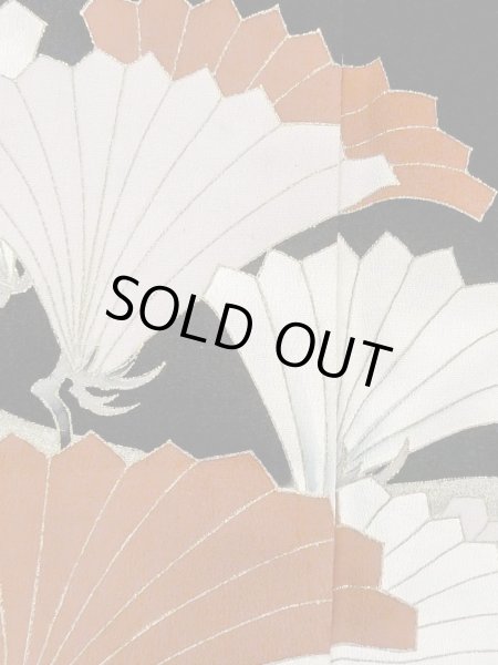 Photo9: M1228F Vintage Japanese women   Black TOMESODE formal / Silk. Haze,   (Grade C) (9)