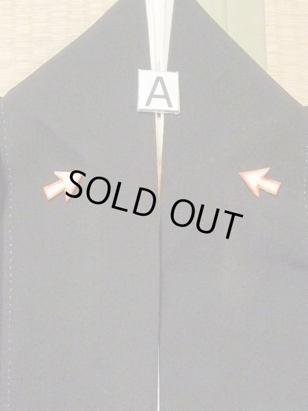 Photo16: M1228F Vintage Japanese women   Black TOMESODE formal / Silk. Haze,   (Grade C) (16)