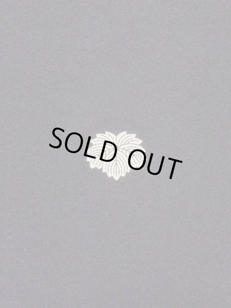 Photo4: M1228I Vintage Japanese women   Black TOMESODE formal / Synthetic. UME plum bloom,   (Grade C) (4)