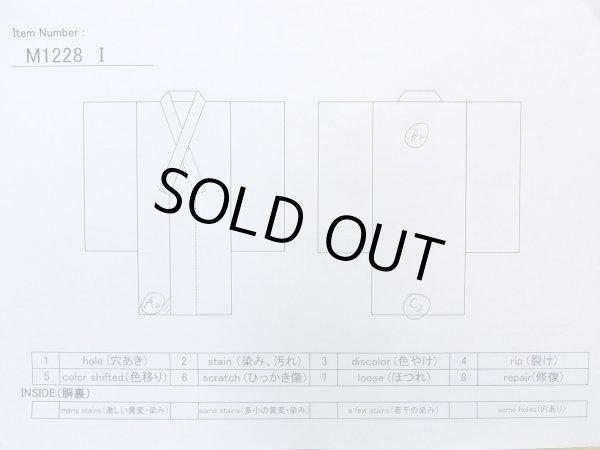 Photo18: M1228I Vintage Japanese women   Black TOMESODE formal / Synthetic. UME plum bloom,   (Grade C) (18)