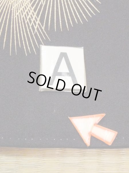 Photo19: M1228I Vintage Japanese women   Black TOMESODE formal / Synthetic. UME plum bloom,   (Grade C) (19)