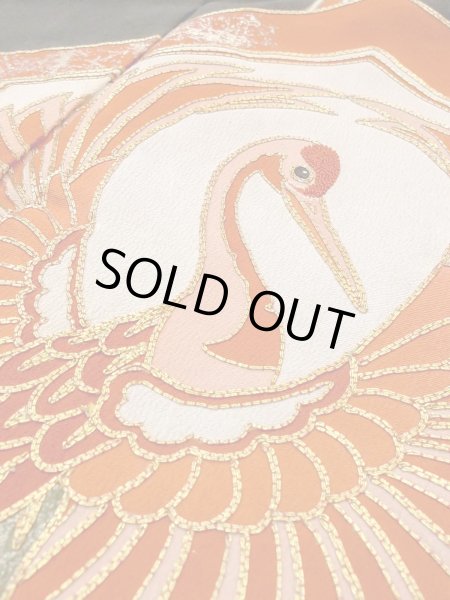 Photo12: M1228L Antique Japanese women   Black TOMESODE formal / Silk. Arabesque vine,   (Grade C) (12)