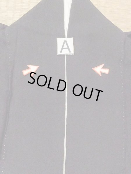 Photo17: M1228N Vintage Japanese women   Black TOMESODE formal / Silk. Flower,   (Grade C) (17)