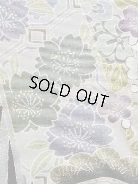 Photo10: M1228R Vintage Japanese women   Black TOMESODE formal / Synthetic. SAKURA cherry blossom,   (Grade C) (10)