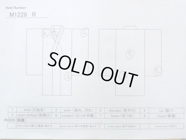 Photo17: M1228R Vintage Japanese women   Black TOMESODE formal / Synthetic. SAKURA cherry blossom,   (Grade C) (17)