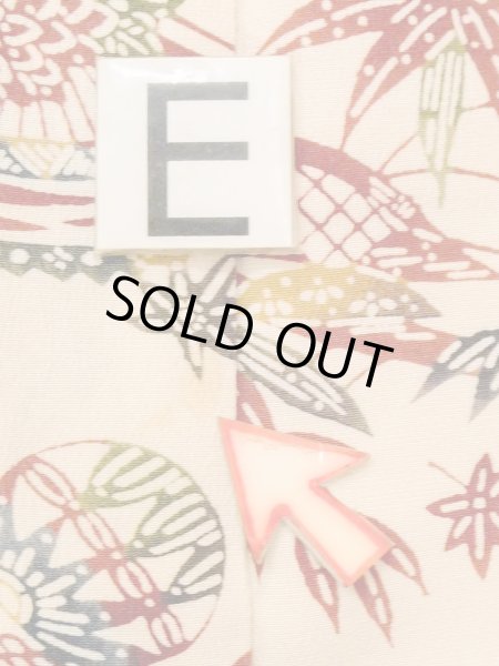 Photo18: M1228S Vintage Japanese women   Ivory KOMON dyed / Silk. Chrysanthemum,   (Grade C) (18)