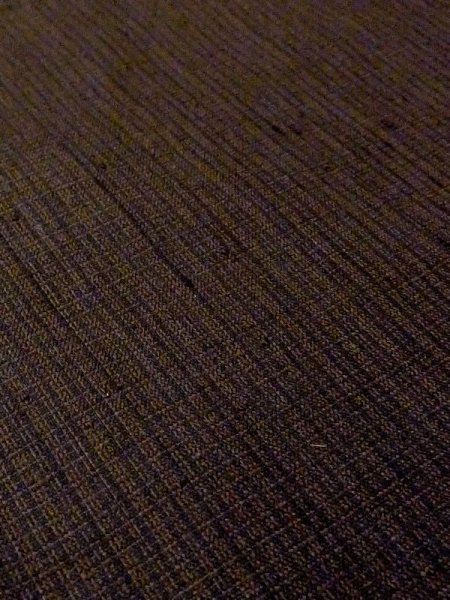 Photo7: Mint N0116A Vintage Japanese  Dark Brown Men's Kimono / Silk. Stripes There is an impression from use.  (Grade D) (7)