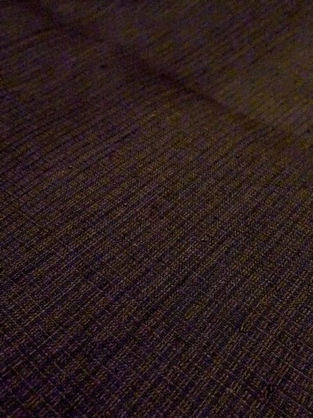 Photo8: Mint N0116A Vintage Japanese  Dark Brown Men's Kimono / Silk. Stripes There is an impression from use.  (Grade D) (8)