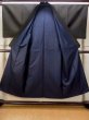 Photo2: N0116C Vintage Japanese  Dark Navy Blue Men's Kimono / Silk. Wood grain pattern   (Grade C) (2)