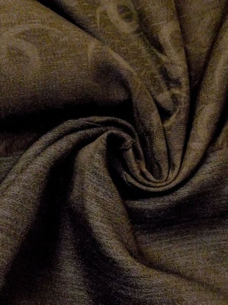 Photo9: N0116D Vintage Japanese Dark Grayish Olive Men's Kimono / Silk. Line,   (Grade C) (9)