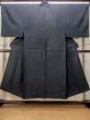 Photo1: Mint N0116E Vintage Japanese  Dark Navy Blue Men's Kimono / Silk. Stripes   (Grade A) (1)