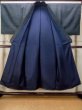 Photo2: N0116H Vintage Japanese  Grayish Navy Blue Men's Kimono / Silk. Line   (Grade C) (2)