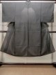 Photo1: N0116I Vintage Japanese  Dark Gray Men's Kimono / Cotton/hemp Plaid Checks Aging deterioration. There is an impression from use.  (Grade C) (1)