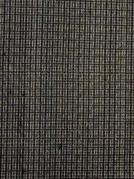 Photo5: N0116I Vintage Japanese  Dark Gray Men's Kimono / Cotton/hemp Plaid Checks Aging deterioration. There is an impression from use.  (Grade C) (5)