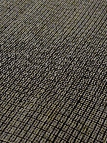 Photo7: N0116I Vintage Japanese  Dark Gray Men's Kimono / Cotton/hemp Plaid Checks Aging deterioration. There is an impression from use.  (Grade C) (7)