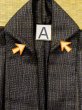 Photo12: N0116I Vintage Japanese  Dark Gray Men's Kimono / Cotton/hemp Plaid Checks Aging deterioration. There is an impression from use.  (Grade C) (12)