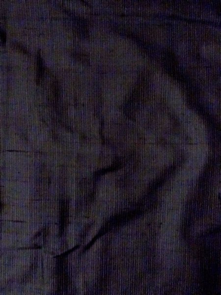 Photo3: N0116J Vintage Japanese  Dark Navy Blue Men's Kimono / Silk. Stripes   (Grade D) (3)