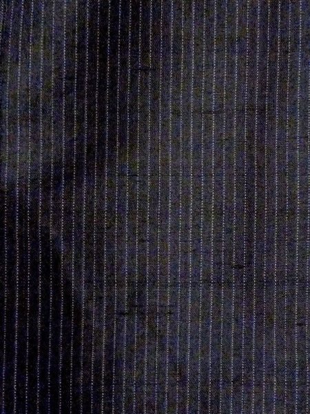 Photo5: N0116J Vintage Japanese  Dark Navy Blue Men's Kimono / Silk. Stripes   (Grade D) (5)
