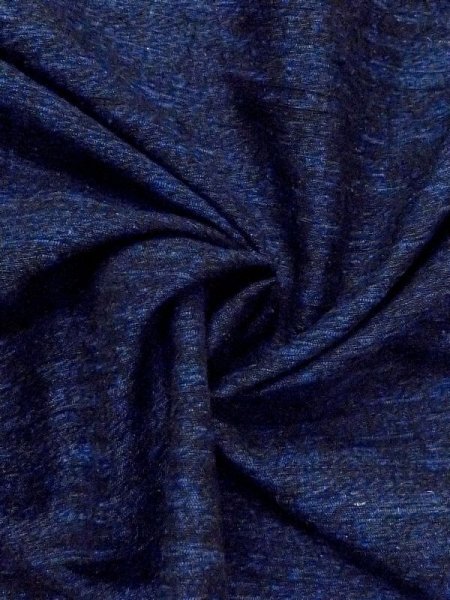 Photo9: N0116K Vintage Japanese  Dark Blue Men's Kimono / Silk. Line   (Grade C) (9)