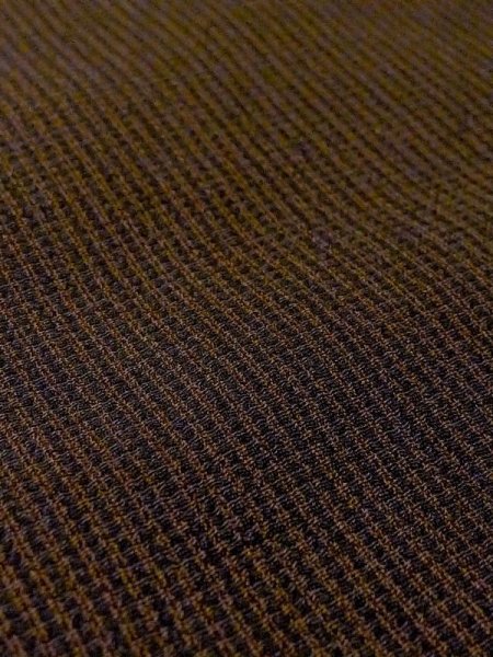 Photo8: N0116L Vintage Japanese  Dark Brown Men's Kimono / Silk. Stripes   (Grade C) (8)