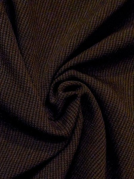 Photo10: N0116L Vintage Japanese  Dark Brown Men's Kimono / Silk. Stripes   (Grade C) (10)