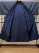 Photo2: N0116M Vintage Japanese  Dark Navy Blue Men's Kimono / Silk. Plaid Checks   (Grade C) (2)